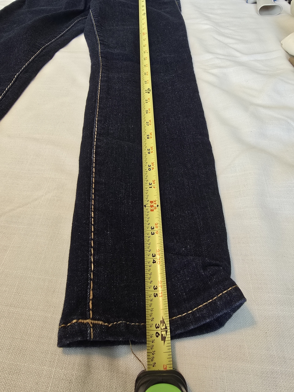 True Religion Women's Halle Dark Blue Skinny Jeans with Contrast Stitching Sz 31 - Picture 4 of 5